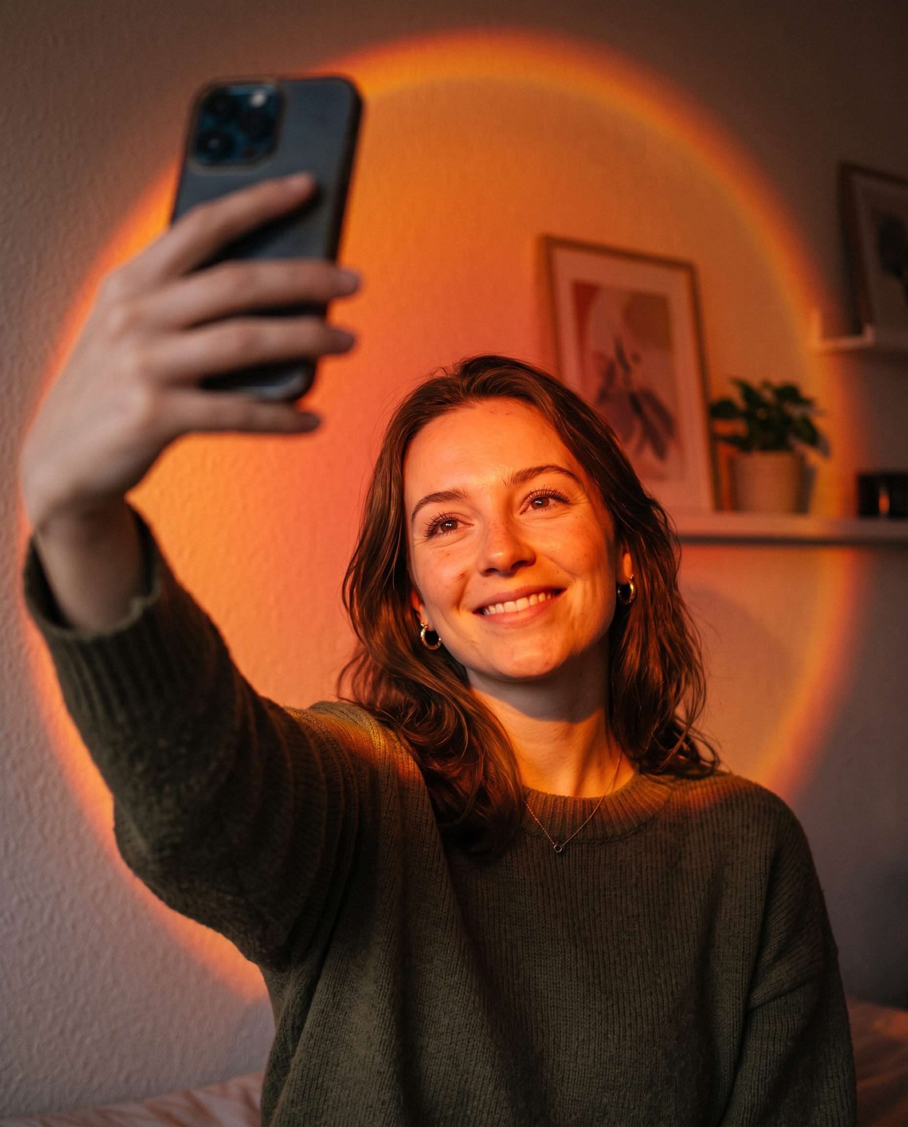 AmberGlow Sunset Lamp – Warm Golden Hour Projection for Cozy, Calming Spaces