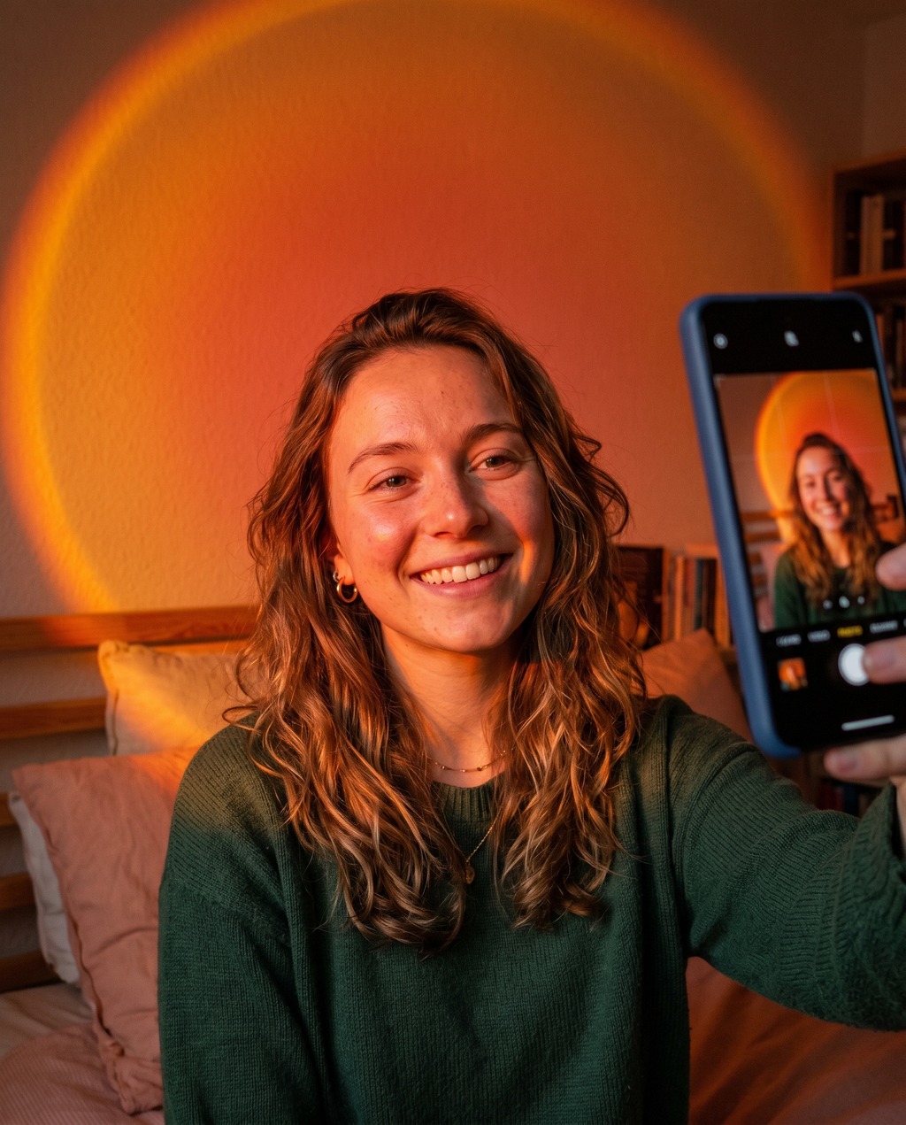 AmberGlow Sunset Lamp – Warm Golden Hour Projection for Cozy, Calming Spaces